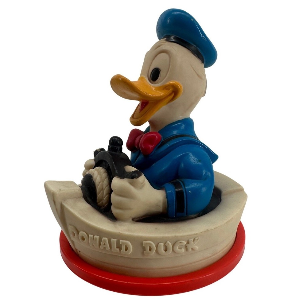Donald‎ Duck Nautical Sailor Wobble Toy Boat Steering Wheel Sounds 1976 Vintage